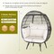 Costway Patio Oversized Rattan Wicker Egg Chair Lounge Basket 4 Cushion Indoor & Outdoor